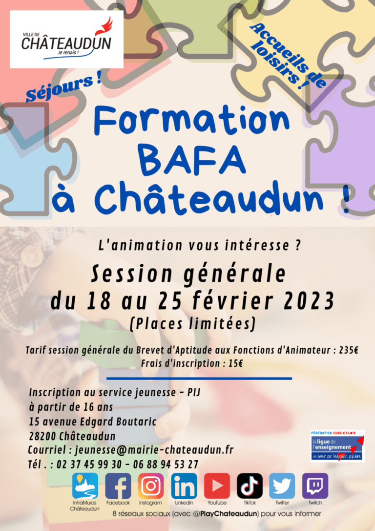 Formation BAFA à Châteaudun